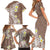 Hawaii Aloha Family Matching Short Sleeve Bodycon Dress and Hawaiian Shirt Plumeria Vintage - Brown LT7 - Polynesian Pride