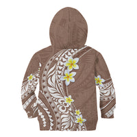 Hawaii Aloha Kid Hoodie Plumeria Vintage - Brown LT7 - Polynesian Pride