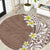 Hawaii Aloha Round Carpet Plumeria Vintage - Brown LT7 Brown - Polynesian Pride