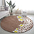 Hawaii Aloha Round Carpet Plumeria Vintage - Brown LT7 - Polynesian Pride