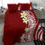 Hawaii Aloha Bedding Set Plumeria Vintage - Crimson LT7 - Polynesian Pride