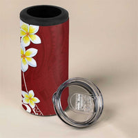 Hawaii Aloha 4 in 1 Can Cooler Tumbler Plumeria Vintage - Red