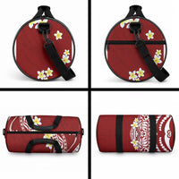 Hawaii Aloha Duffle Bag Plumeria Vintage - Crimson LT7 - Polynesian Pride