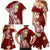 Hawaii Aloha Family Matching Mermaid Dress and Hawaiian Shirt Plumeria Vintage - Crimson LT7 - Polynesian Pride