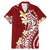 Hawaii Aloha Family Matching Mermaid Dress and Hawaiian Shirt Plumeria Vintage - Crimson LT7 Dad's Shirt - Short Sleeve Crimson - Polynesian Pride