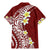 Hawaii Aloha Family Matching Mermaid Dress and Hawaiian Shirt Plumeria Vintage - Crimson LT7 - Polynesian Pride