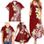 Hawaii Aloha Family Matching Summer Maxi Dress and Hawaiian Shirt Plumeria Vintage - Crimson LT7 - Polynesian Pride