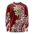 Hawaii Aloha Long Sleeve Shirt Plumeria Vintage - Crimson LT7 Unisex Crimson - Polynesian Pride