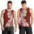 Hawaii Aloha Men Tank Top Plumeria Vintage - Crimson LT7 - Polynesian Pride