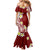 Hawaii Aloha Mermaid Dress Plumeria Vintage - Crimson LT7 - Polynesian Pride