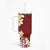 Hawaii Aloha Tumbler With Handle Plumeria Vintage - Red