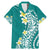 Hawaii Aloha Family Matching Mermaid Dress and Hawaiian Shirt Plumeria Vintage - Teal LT7 Dad's Shirt - Short Sleeve Teal - Polynesian Pride