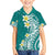 Hawaii Aloha Family Matching Puletasi Dress and Hawaiian Shirt Plumeria Vintage - Teal LT7 Son's Shirt Teal - Polynesian Pride