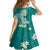 Hawaii Aloha Family Matching Short Sleeve Bodycon Dress and Hawaiian Shirt Plumeria Vintage - Teal LT7 - Polynesian Pride