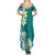 Hawaii Aloha Family Matching Summer Maxi Dress and Hawaiian Shirt Plumeria Vintage - Teal LT7 - Polynesian Pride