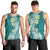 Hawaii Aloha Men Tank Top Plumeria Vintage - Teal LT7 - Polynesian Pride