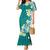 Hawaii Aloha Mermaid Dress Plumeria Vintage - Teal LT7 Women Teal - Polynesian Pride