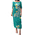 Hawaii Aloha Puletasi Plumeria Vintage - Teal LT7 Long Dress Teal - Polynesian Pride