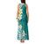 Hawaii Aloha Tank Maxi Dress Plumeria Vintage - Teal LT7 - Polynesian Pride