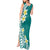 Hawaii Aloha Tank Maxi Dress Plumeria Vintage - Teal LT7 - Polynesian Pride