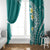 Hawaii Aloha Window Curtain Plumeria Vintage - Teal LT7 - Polynesian Pride