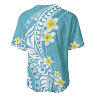 Hawaii Aloha Baseball Jersey Plumeria Vintage - Turquoise LT7 - Polynesian Pride
