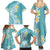 Hawaii Aloha Family Matching Summer Maxi Dress and Hawaiian Shirt Plumeria Vintage - Turquoise LT7 - Polynesian Pride