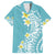 Hawaii Aloha Family Matching Summer Maxi Dress and Hawaiian Shirt Plumeria Vintage - Turquoise LT7 Dad's Shirt - Short Sleeve Turquoise - Polynesian Pride