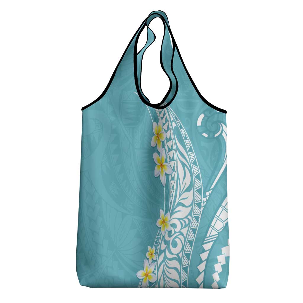 Hawaii Aloha Grocery Bag Plumeria Vintage - Turquoise