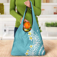 Hawaii Aloha Grocery Bag Plumeria Vintage - Turquoise