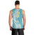 Hawaii Aloha Men Tank Top Plumeria Vintage - Turquoise LT7 - Polynesian Pride