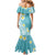 Hawaii Aloha Mermaid Dress Plumeria Vintage - Turquoise LT7 - Polynesian Pride