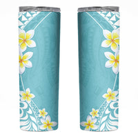 Hawaii Aloha Skinny Tumbler Plumeria Vintage - Turquoise