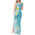 Hawaii Aloha Tank Maxi Dress Plumeria Vintage - Turquoise LT7 - Polynesian Pride