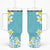 Hawaii Aloha Tumbler With Handle Plumeria Vintage - Turquoise