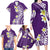 Hawaii Aloha Family Matching Long Sleeve Bodycon Dress and Hawaiian Shirt Plumeria Vintage - Violet LT7 - Polynesian Pride