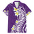 Hawaii Aloha Family Matching Long Sleeve Bodycon Dress and Hawaiian Shirt Plumeria Vintage - Violet LT7 Dad's Shirt - Short Sleeve Violet - Polynesian Pride