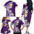 Hawaii Aloha Family Matching Off Shoulder Long Sleeve Dress and Hawaiian Shirt Plumeria Vintage - Violet LT7 - Polynesian Pride