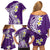 Hawaii Aloha Family Matching Off Shoulder Short Dress and Hawaiian Shirt Plumeria Vintage - Violet LT7 - Polynesian Pride