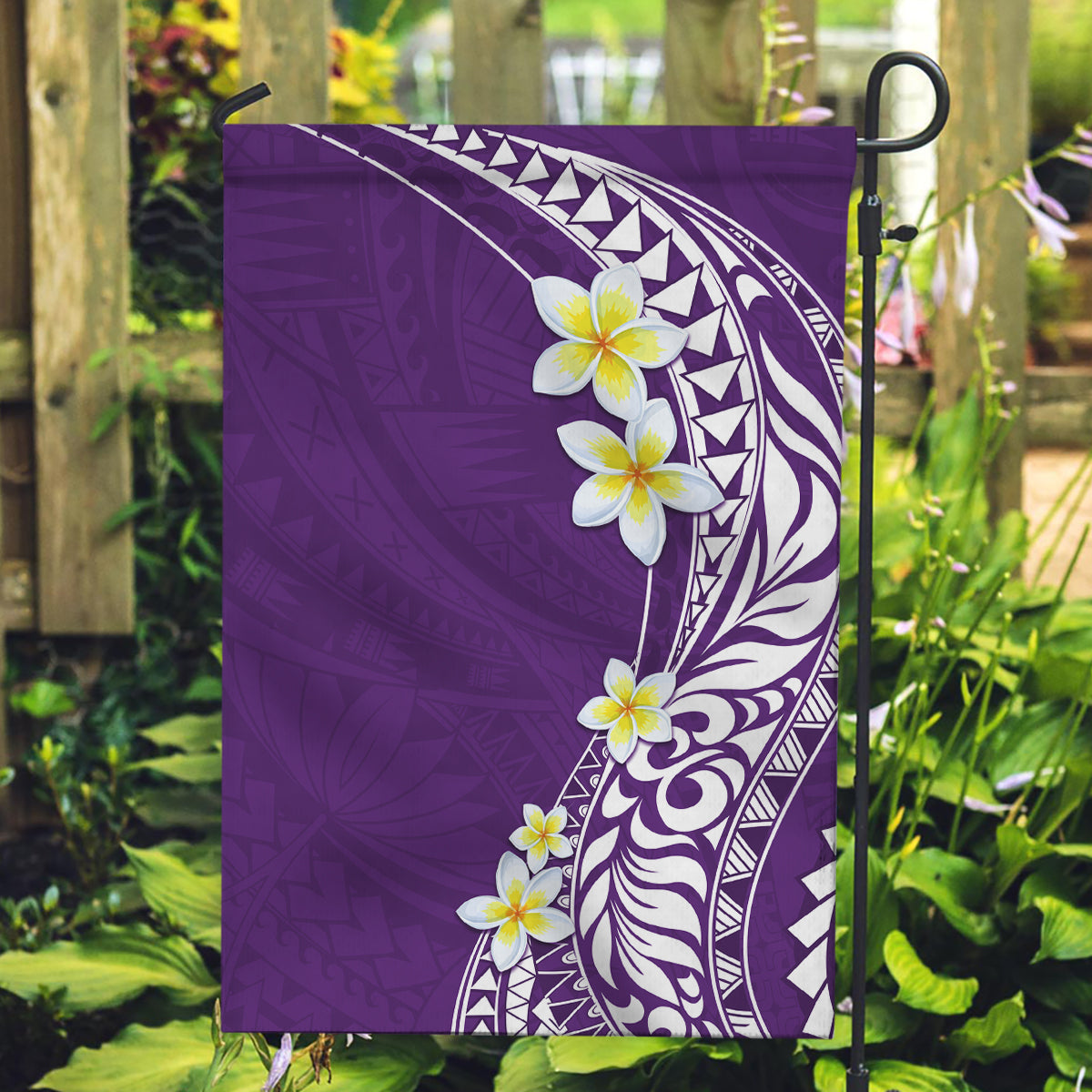 Hawaii Aloha Garden Flag Plumeria Vintage - Violet LT7 Garden Flag Violet - Polynesian Pride