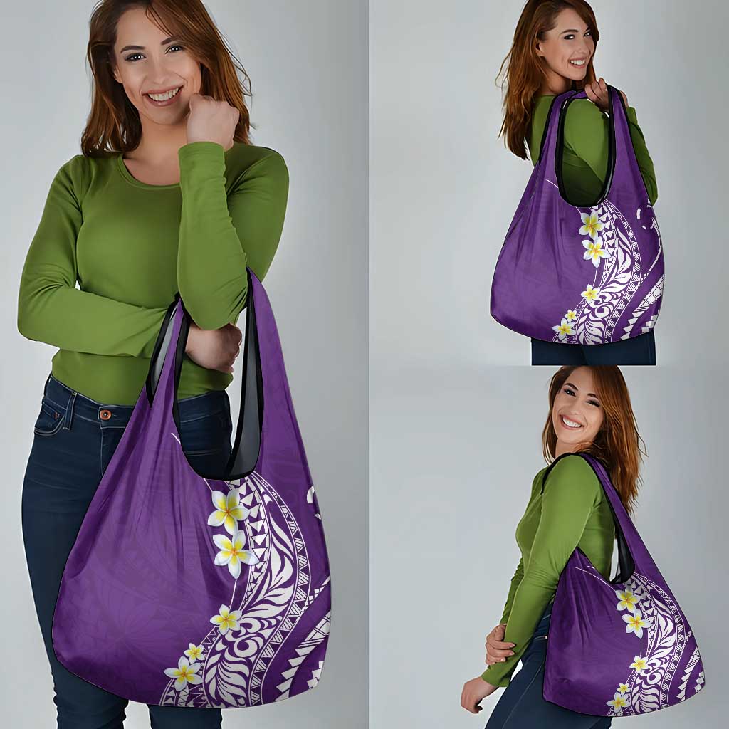Hawaii Aloha Grocery Bag Plumeria Vintage - Violet