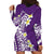 Hawaii Aloha Hoodie Dress Plumeria Vintage - Violet LT7 - Polynesian Pride