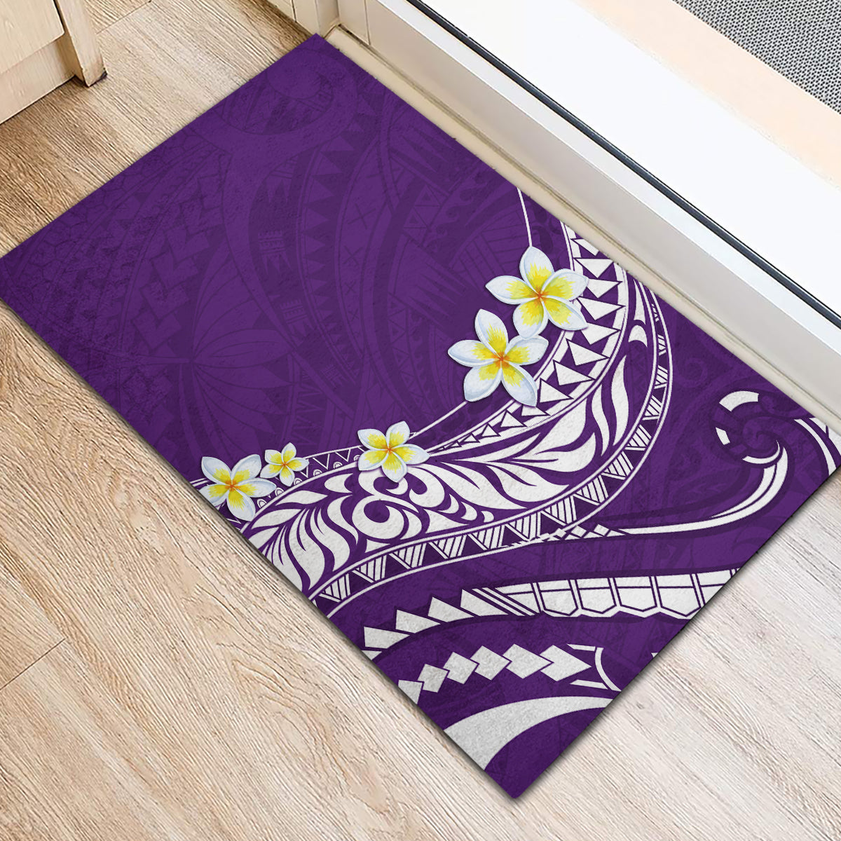 Hawaii Aloha Rubber Doormat Plumeria Vintage - Violet LT7 - Polynesian Pride