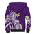 Hawaii Aloha Sherpa Hoodie Plumeria Vintage - Violet LT7 - Polynesian Pride