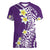 Hawaii Aloha Women V Neck T Shirt Plumeria Vintage - Violet LT7 Female Violet - Polynesian Pride