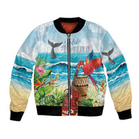 Aloha Honolulu Festival Bomber Jacket Ukulele By The Shore
