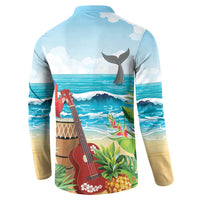 Aloha Honolulu Festival Button Sweatshirt Ukulele By The Shore LT7 - Polynesian Pride