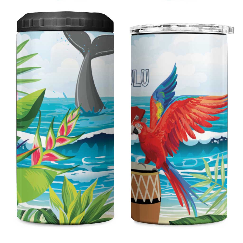 Aloha Honolulu Festival 4 in 1 Can Cooler Tumbler Ukulele By The Shore LT7 One Size: 16 oz Art - Polynesian Pride
