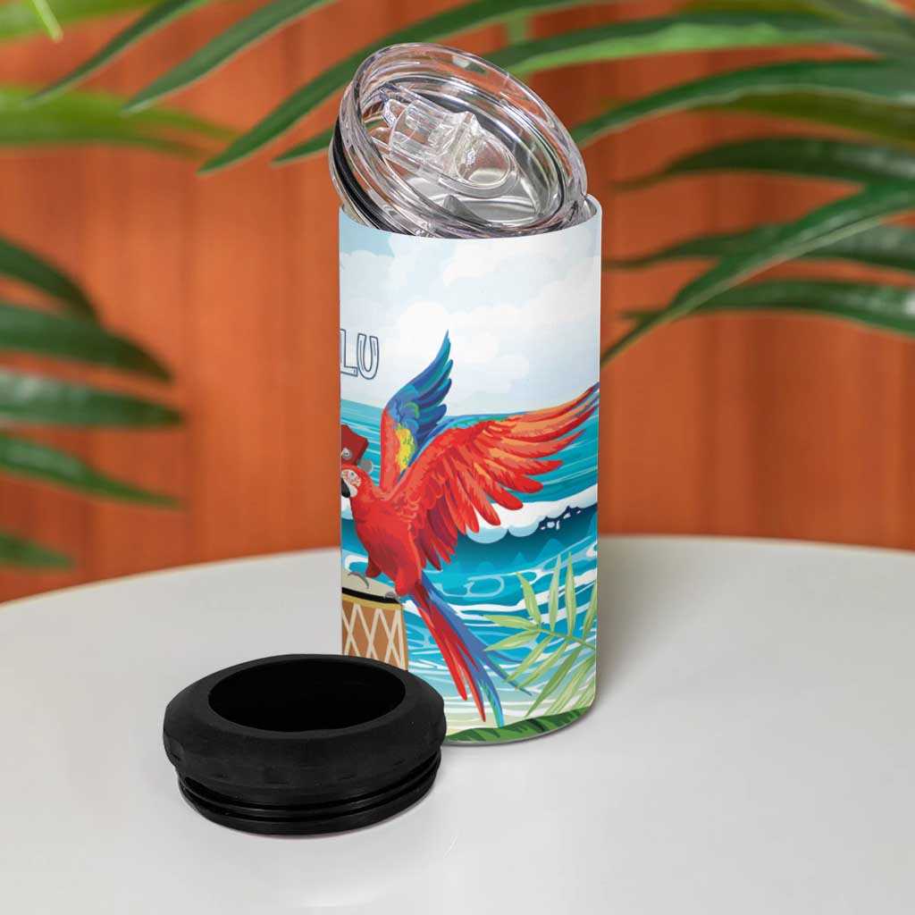 Aloha Honolulu Festival 4 in 1 Can Cooler Tumbler Ukulele By The Shore LT7 - Polynesian Pride