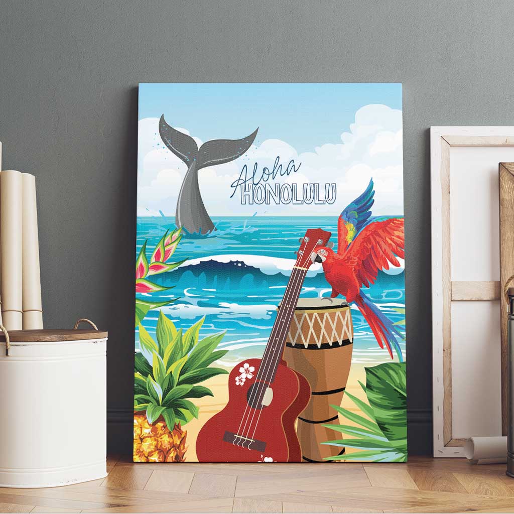 Aloha Honolulu Festival Canvas Wall Art Ukulele By The Shore LT7 - Polynesian Pride